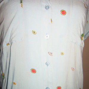a new day Tops - A New Day High Low Button Down Shirt FRUITS a new day Tops - A New Day High Low Button Down Shirt FRUITS
